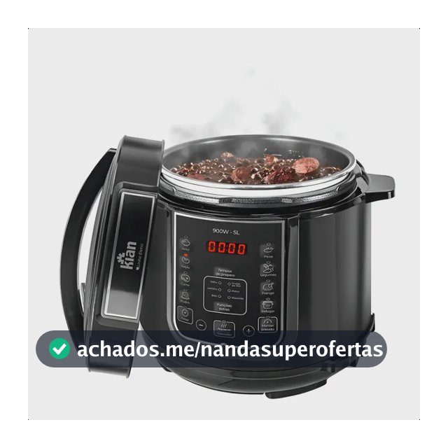 Panela De Pressão Elétrica 5 Litros Aço Inox Preto Multifuncional Kian Ppe 101