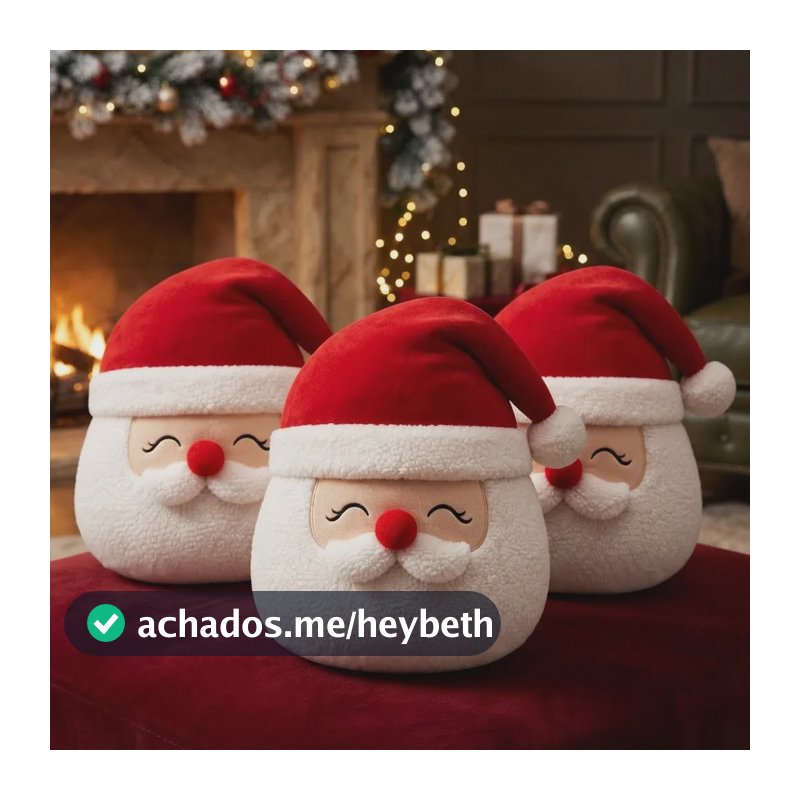 Kit De Natal 3 Almofadas Papai Noel 30cm Decoração Natalina Papai Noel