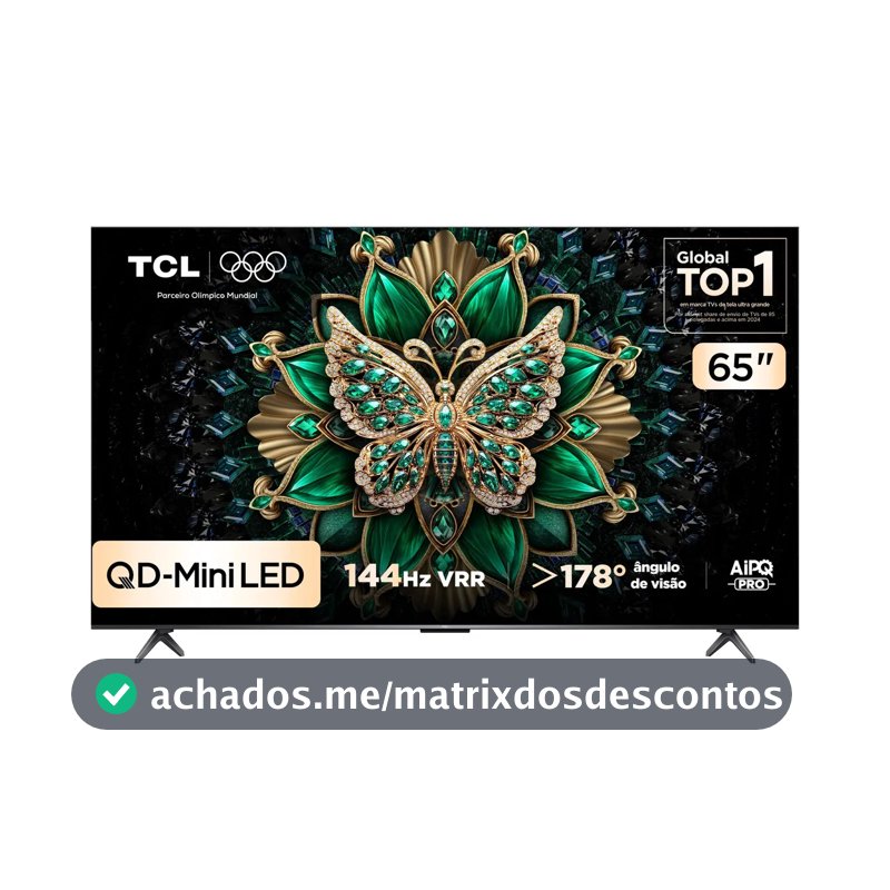 Smart Tv Tcl 65 Polegadas Qd-Mini Led 4k C6k Wifi Bluetooth Google Tv 4 Hdmi 144hz Hdr10+ 65c6k