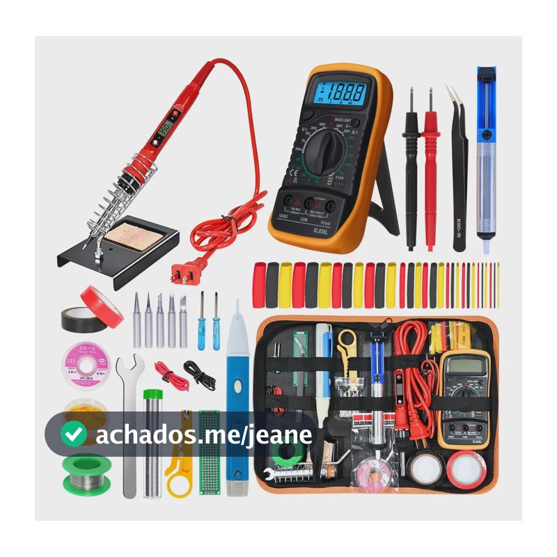Kit Ferro De Solda Bivolt Multímetro Estojo E Acessórios 127/220v