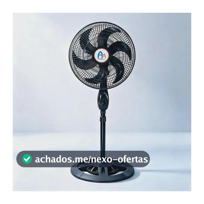 Ventilador De Coluna Anxin Silencioso Com 6 Pás E 3 Velocida 40 Cm Preto 110v Plástico 6