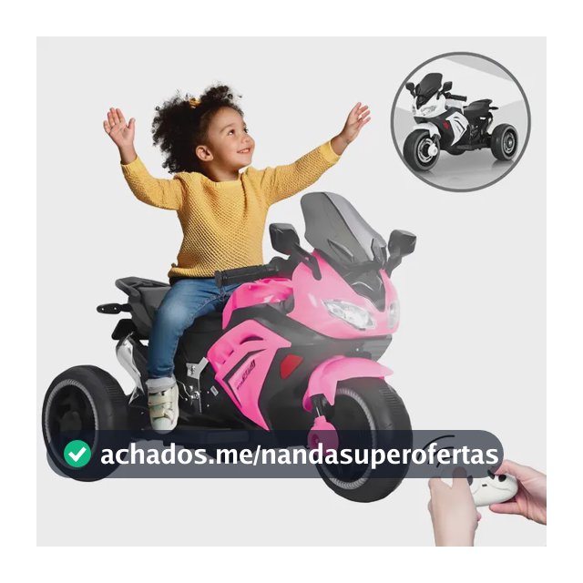 Moto Elétrica Infantil Motinha Triciclo Passeio Brinquedo Cor Rosa