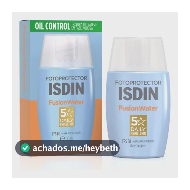 ISDIN Protetor Solar Facial Fusion Water 5 Stars Sem Cor FPS 60 - 30ml