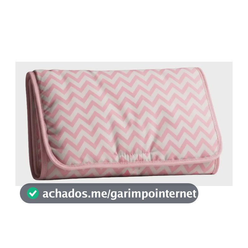 Trocador De Fralda Bebê Portátil Impermeavel C/ Porta Fralda Cor Chevron Rosa