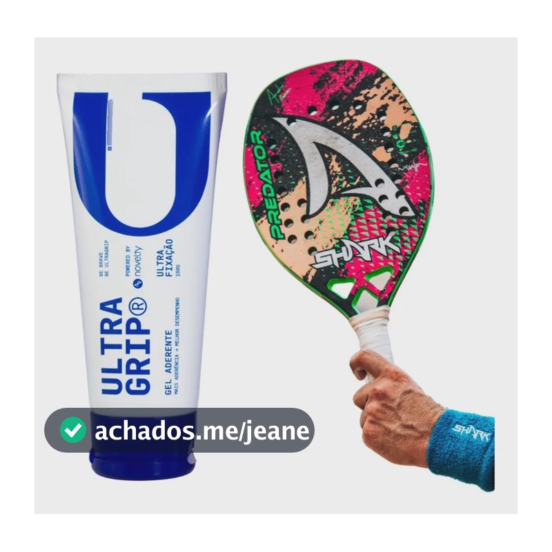 Ultragrip Grip Aderente Raquetes Beach Tênis Padel 100g Branco E Azul