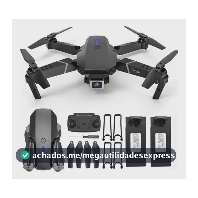 Drone SHR E88 Mini Wi-Fi 4K Câmera Única Preto 2 Baterias Dobrável