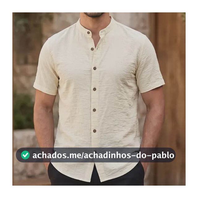 Camisa Gola Padre Masculina Manga Curta Social Verão Festa