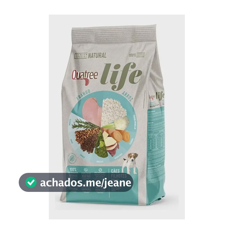 Ração Quatree Life Cães Filhotes Frango e Arroz Raças Pequenas 3 kg