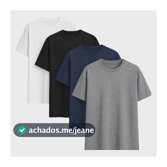 Kit 4 Camisas Camiseta Básica Lisa 100% Algodão Premium 30.1
