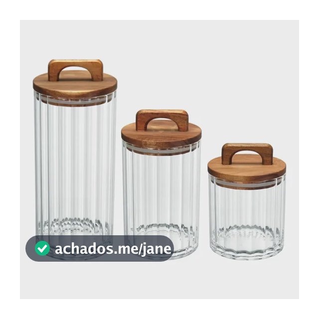 Kit 3 Pote Porta Mantimentos Borossilicato 1,3l 850ml 550ml Multicolorido