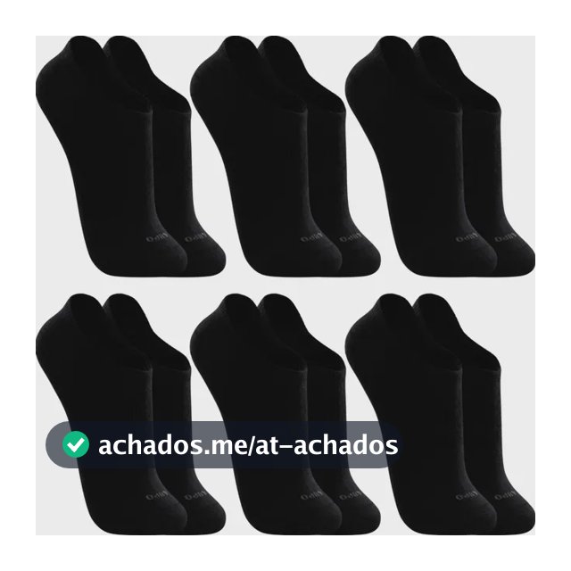 Kit 6 Pares Meias Soquete Invisível Lupo Algodão Unissex