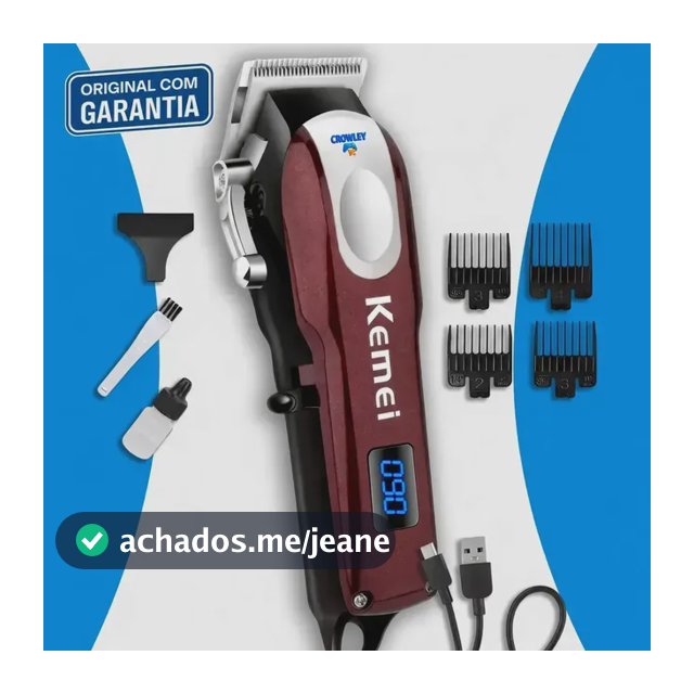 Maquina De Cortar Cabelo Profissional Kemei Km-2606 Bivolt Bordô 127/220v