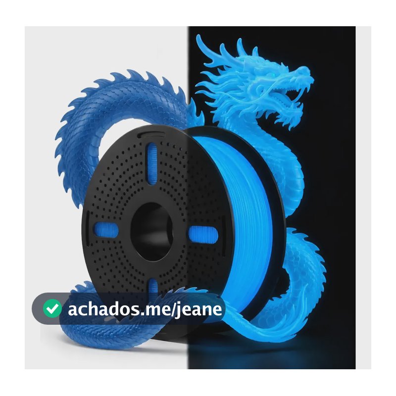 Filamento Impressora 3d Print Pulse Pla Fosforescente 1kg Glow Azul Duplo