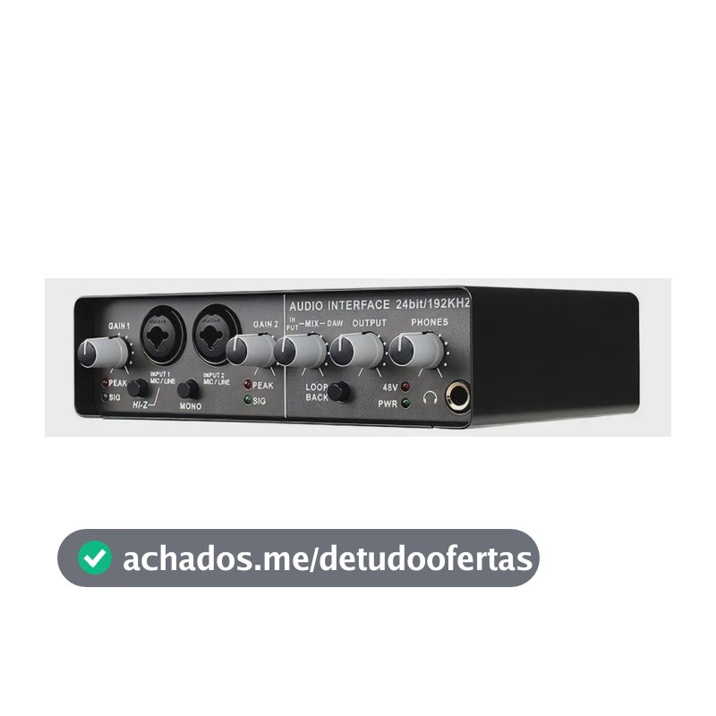 Interface de Áudio USB Teyun q24 24bit 192kHz AudioBox 2 Entradas 4 Saídas