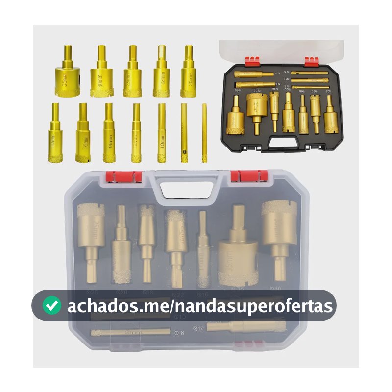 Broca Copa Para Cerámicos Y Mármol Universal Diamantada 12pc