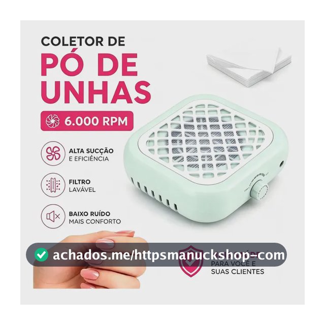 Coletor De Pó Para Unhas 6000rpm Manicure Unha Gel Polygel Creme Nail Designer 100w Sugador Aspirador Profissional