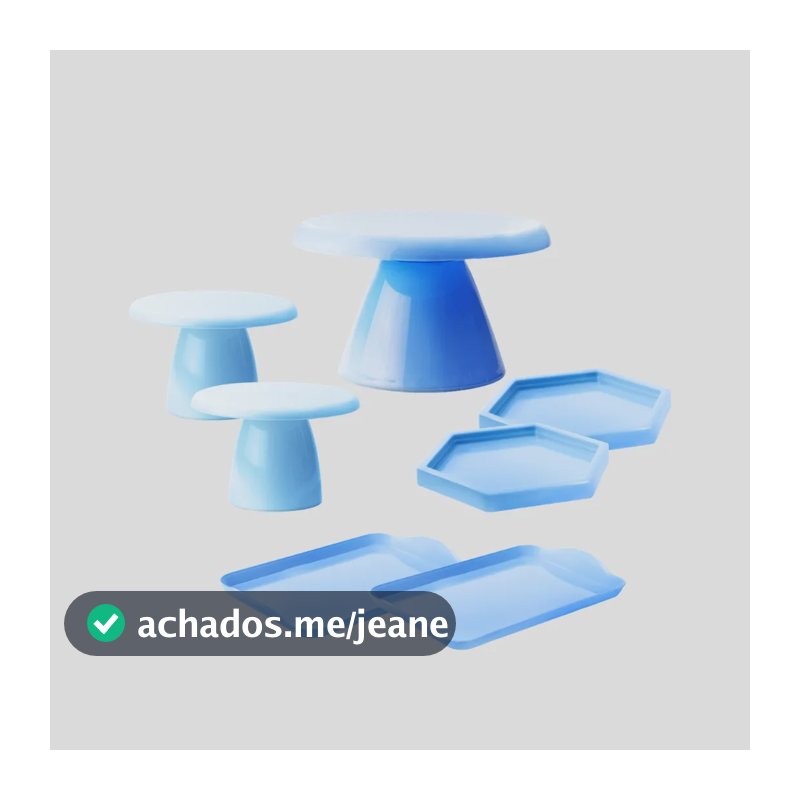 Kit 1 Boleira Slim , 2 Mini Cake, 2 Band 20x13, 2 Sextavada Azul Bebê