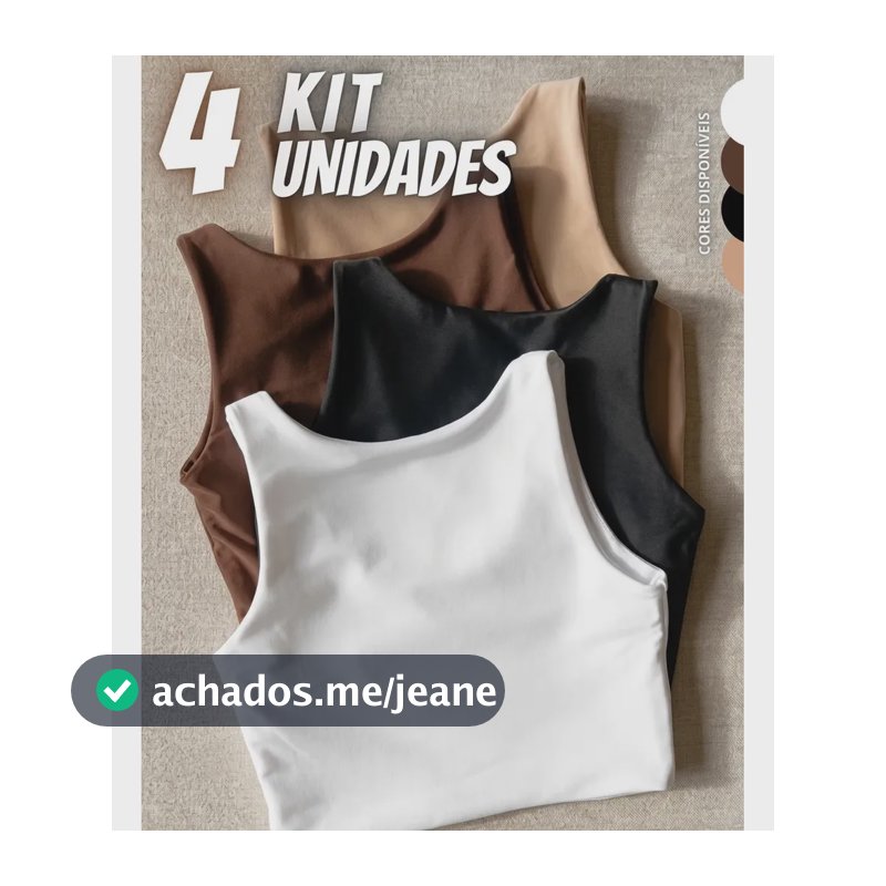 Kit 4 Regata Blusas Feminina Suplex Tshirt Básic Casual Preto + Branco + Marrom + Nude G-gg (40/42)