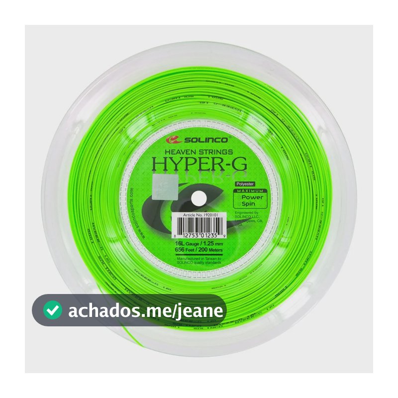 Rolo De Corda Hyper-g 16g 1.25mm (200mts) 1.25 Mm Verde