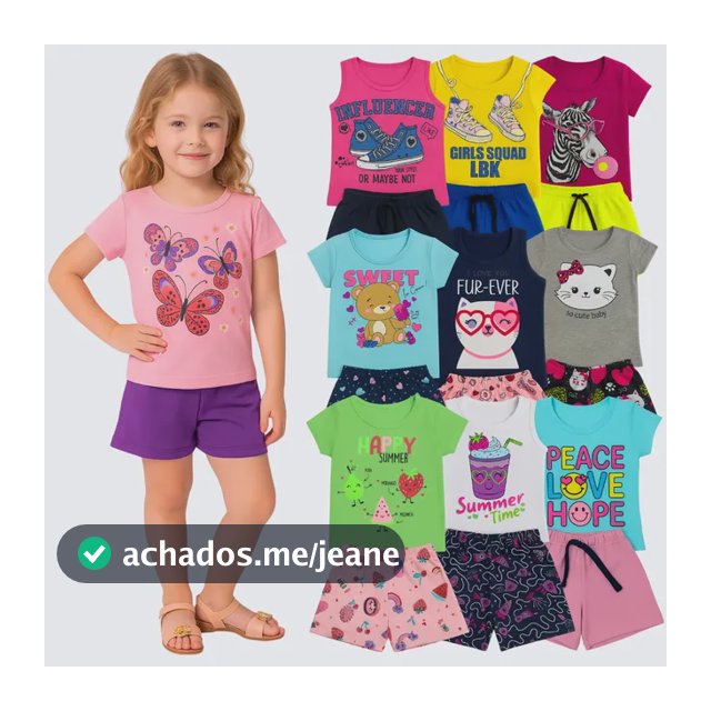 Kit 6 Peças Conjunto Infantil Verão Menina Dia A Dia 1 - 10