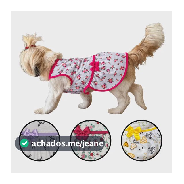 Kit 4 Vestidos Pet Para Cachorro Fêmea Roupa Estampada Verão