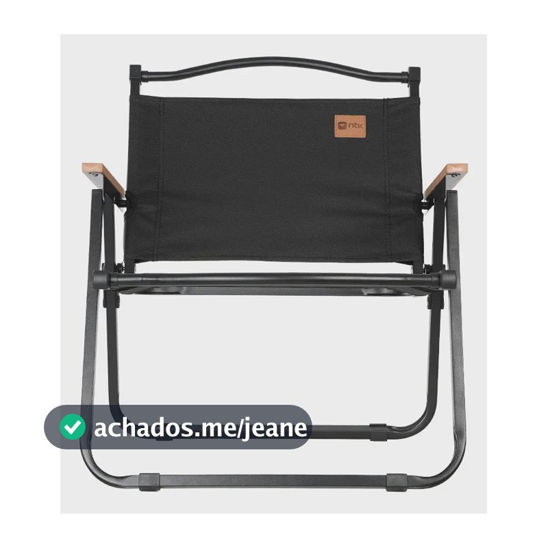 Cadeira Dobrável Preto 95kg Aço Poliester 600D Com Apoio Nautika
