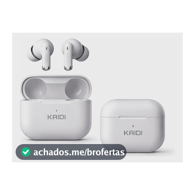 Fone Bluetooth 5.4 Sem Fio Tws Kaidi Kd780 Graves Potentes Branco