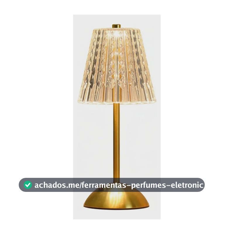 Luminária De Mesa Led Dapon Abajur Crystal Tricolor Usb Moderna Para Quarto E Escritório
