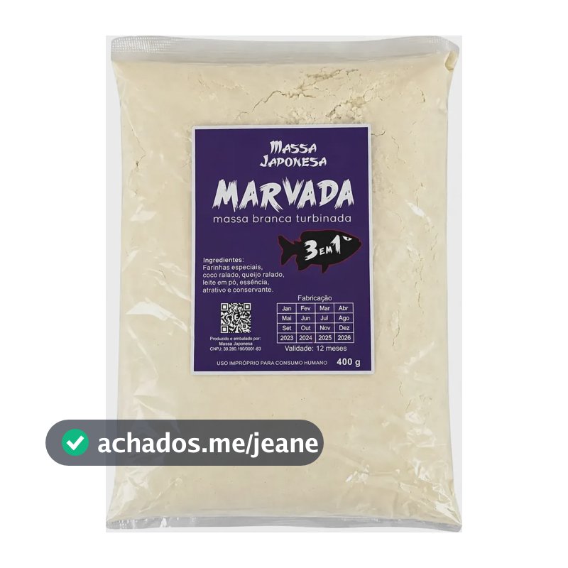 Massa Japonesa Marvada 3 Em 1 Massa Branca 400g Para Pesca Branca