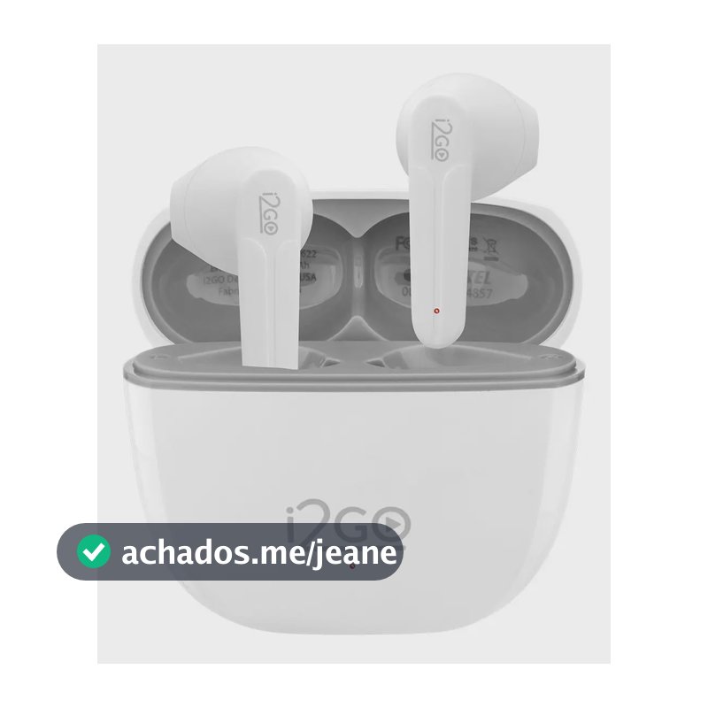 Fone De Ouvido Sem Fio Air Sound 400 i2GO até 20h Bateria Cor Branco