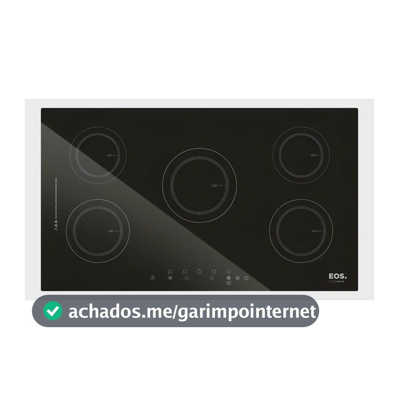 Cooktop de Indução Cinco Bocas EOS 90cm Preto 9500W ECI05EP