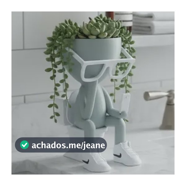 Vaso Decorativo Robert Plant No Banheiro Com Celular 13 Cm