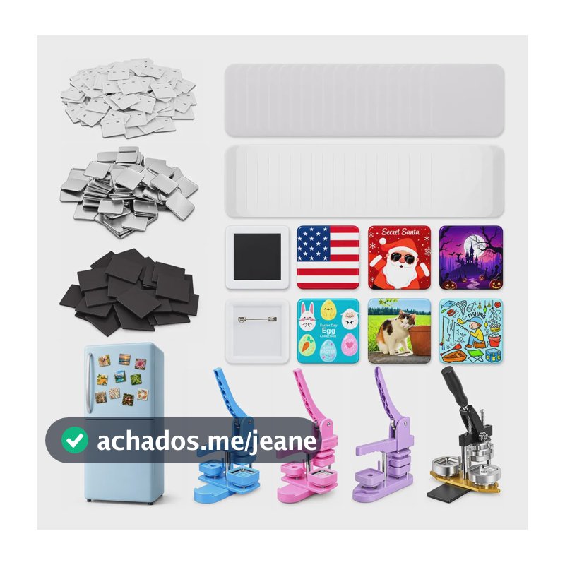 Pins E Botões Kit Com 100 Ímãs De Geladeira Quadrado 5x5cm