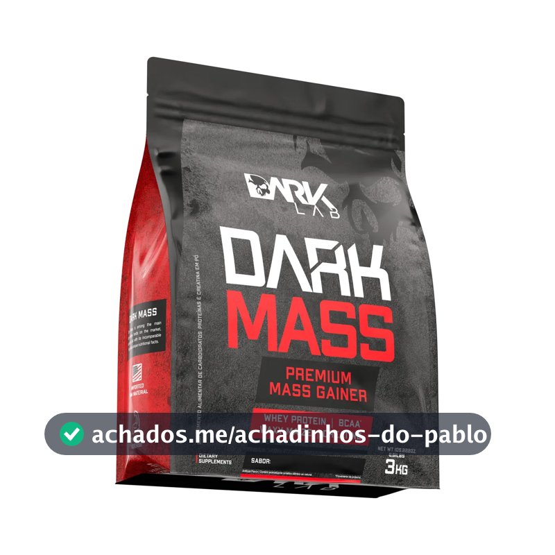 Hipercalórico Dark Mass 3kg Chocolate Branco c/ Morango Dark Lab