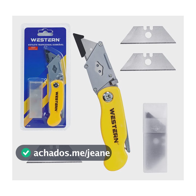 Estilete Trapezoidal Dobravel + Refil Com 4 Laminas