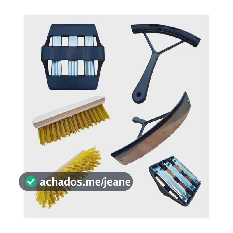 Limpeza Cavalo Rodo Raspador + Escova + Raspadeira Zinco