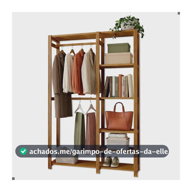 Estante Decorativa Em Madeira C Cabideiro Para Sala Quarto Taeda