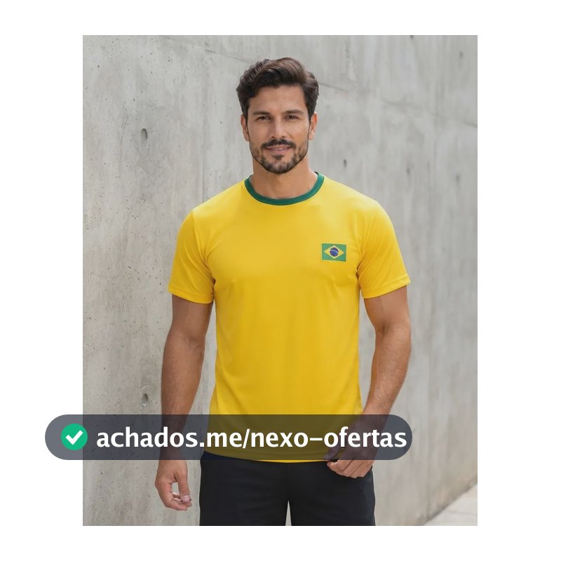 Camiseta Do Brasil Dry Fit Masculina Amarelo G