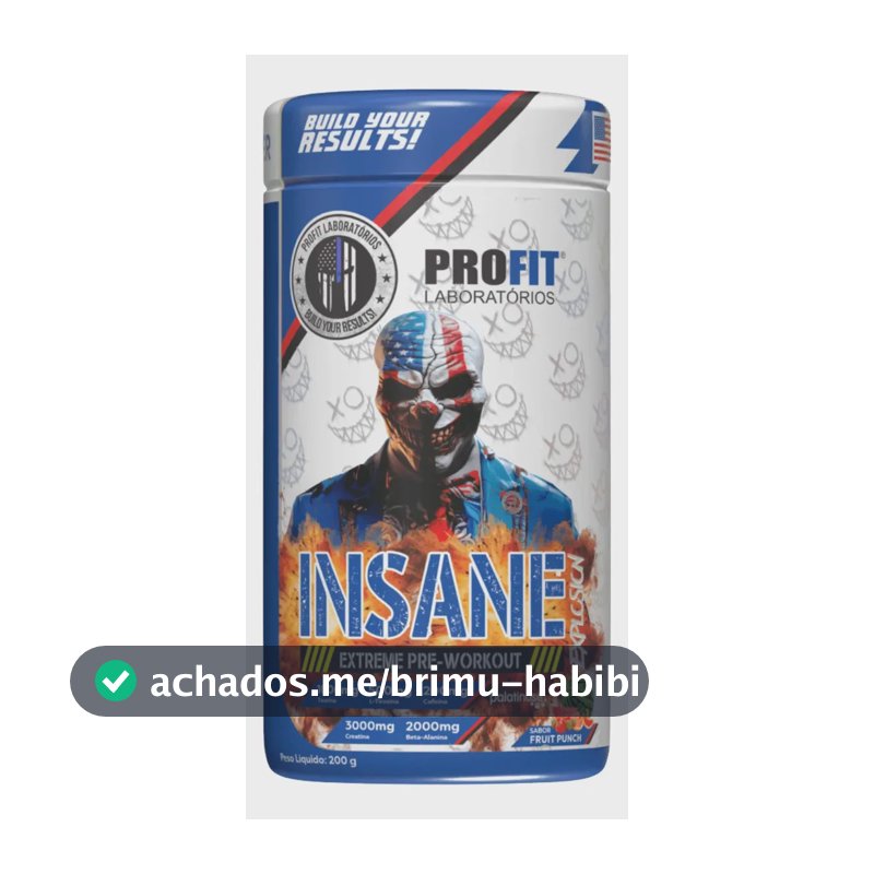 Pré Treino Insane Explosion 200g - Profit Sabor Uva
