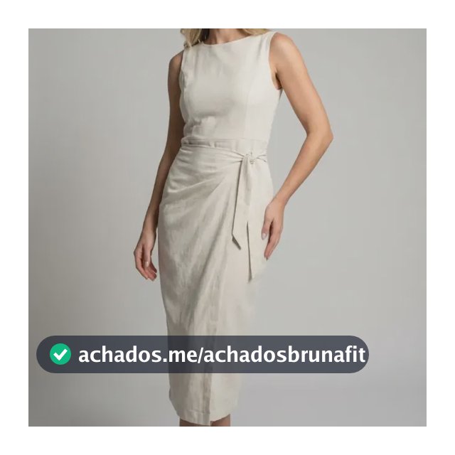 Vestido Midi Em Linho Misto Com Amarração Lateral Feminino