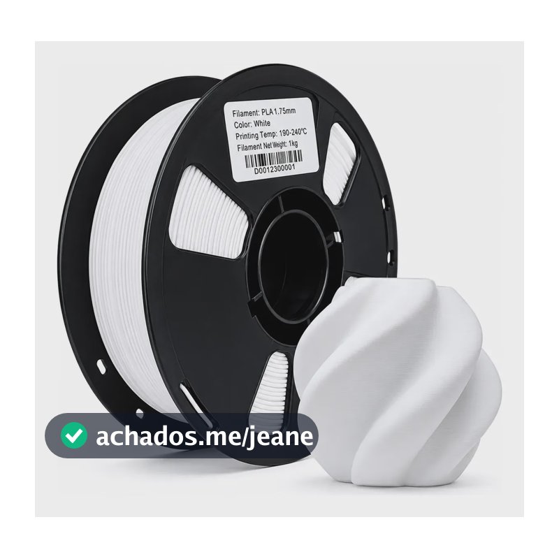 Filamento Pla 1.75mm 1kg Premium Alta Qualidade ±0,02mm Branco