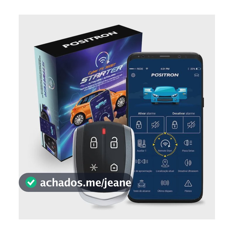 Alarme Automotivo Cyber Px360 Bt C/ Sensor Presença Pósitron