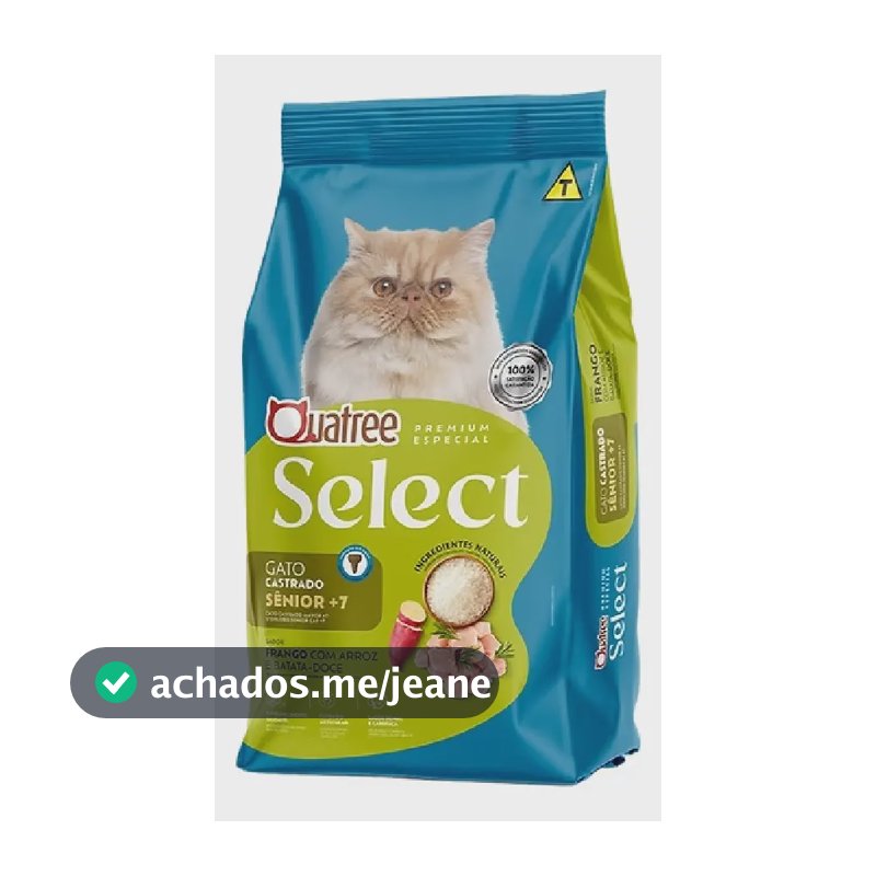 Raçao Quatree Select Gatos Castrados Senior 10,1kg