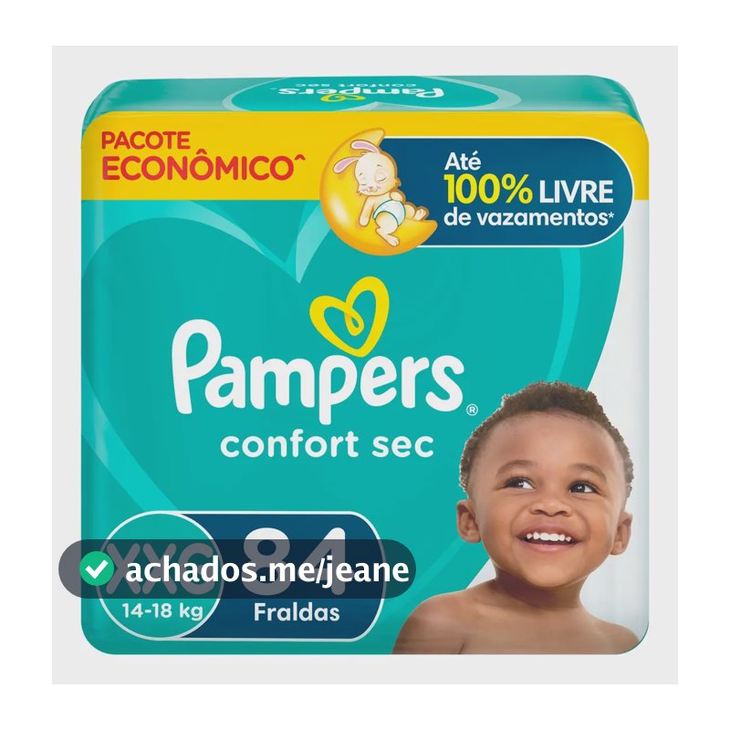 Fralda Pampers Confort Sec Tamanho XXG, 84 Unidades