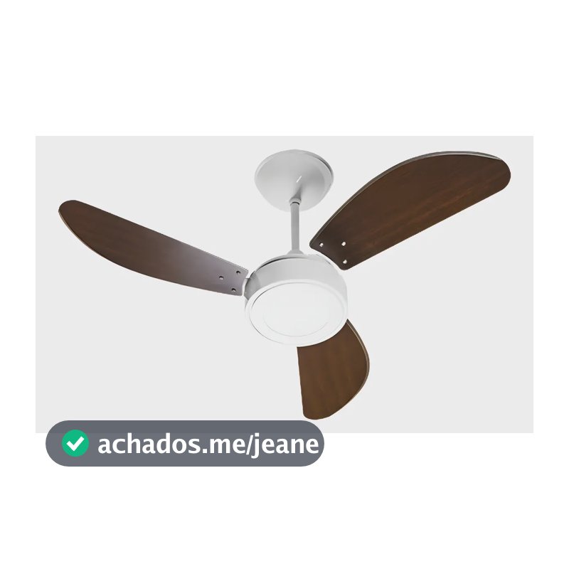 Ventilador De Teto Com 3 Pás New Light Led Venti-delta 110v Branco Tabaco