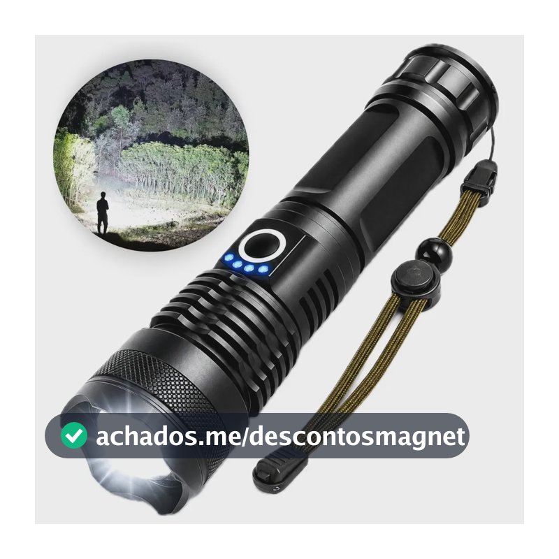 Lanterna Tática Militar T9 Mais Forte Do Mundo Potente Led Recarregável