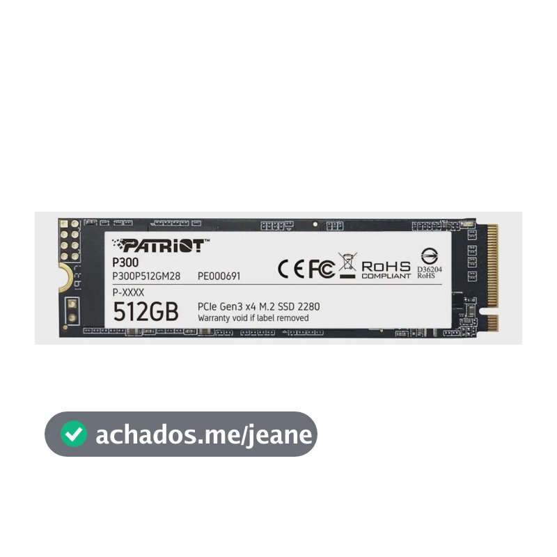 SSD Patriot 512GB M.2 NVMe PCIe Gen3x4 P300 2280 para Notebook e PC
