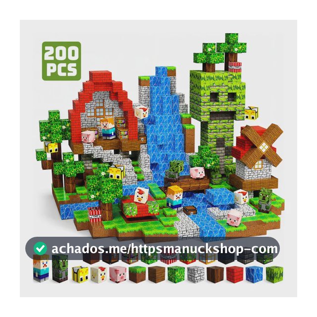Kit De Blocos De Montar Magnéticos Infantil 100 Ou 200 Peças 200