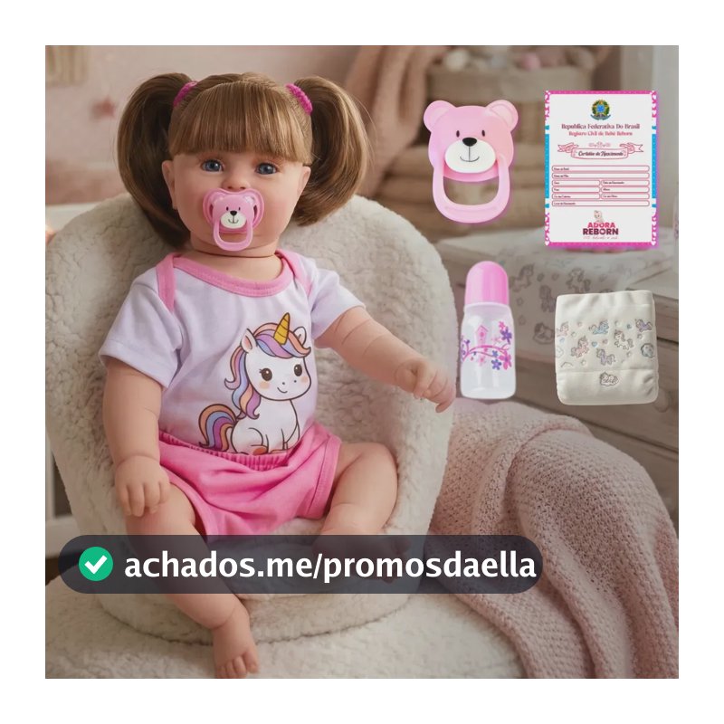 Bebê Boneca Reborn Menina Maddie Unicórnio Corpinho Silicone