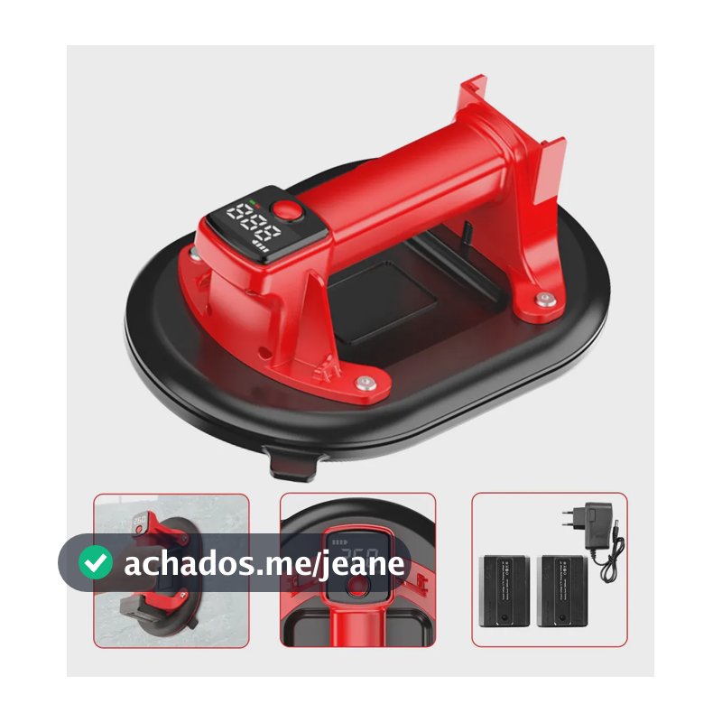 Ventosa Elétrica Profissional com 2 Baterias de 3000mAh para Azulejo e Granito